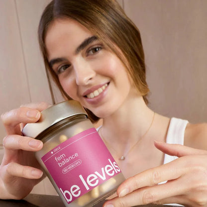 Be Levels Fem Balance – Hormonal Support & PMS Relief – 120 Vegecaps, Vegan Supplement for Cycle Comfort, Acne & Pain Relief – 1 Month Supply - END Nutrition